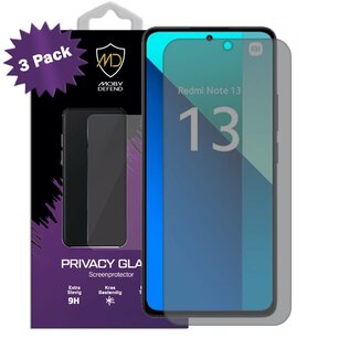 3-Pack MobyDefend Xiaomi Redmi Note 13 4G Screenprotectors - Matte Privacy Glass Screensavers