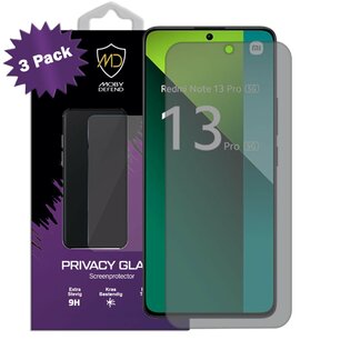 3-Pack MobyDefend Xiaomi Redmi Note 13 Pro 5G Screenprotectors - Matte Privacy Glass Screensavers