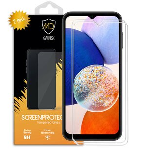 2-Pack Samsung Galaxy A14 Screenprotectors - MobyDefend Case-Friendly Screensaver - Gehard Glas