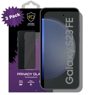 3-Pack MobyDefend Samsung Galaxy S23 FE Screenprotectors - HD Privacy Glass Screensavers