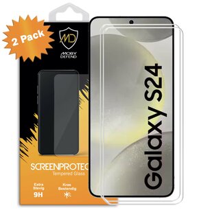 2-Pack Samsung Galaxy S24 Screenprotectors - MobyDefend Case-Friendly Screensavers - Gehard Glas