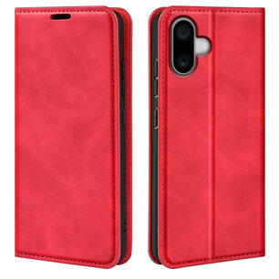 iPhone 16 Hoesje - Luxe Wallet Bookcase (Magnetische Sluiting) - Rood