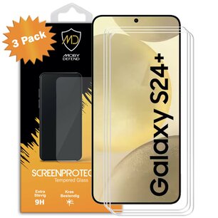 3-Pack Samsung Galaxy S24 Plus (S24+) Screenprotectors - MobyDefend Case-Friendly Screensavers - Gehard Glas