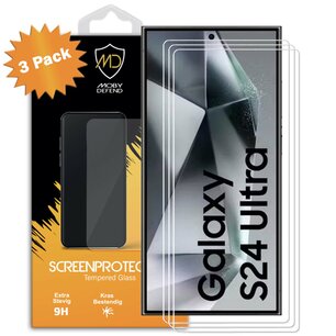 3-Pack Samsung Galaxy S24 Ultra Screenprotectors - MobyDefend Case-Friendly Screensavers - Gehard Glas