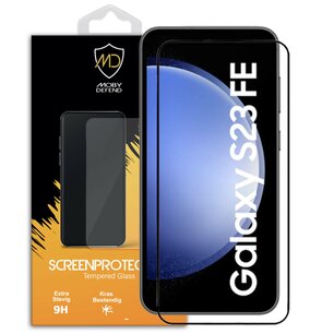 Samsung Galaxy S23 FE Screenprotector - MobyDefend Screensaver Met Zwarte Randen - Gehard Glas 