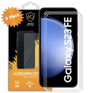 3-Pack Samsung Galaxy S23 FE Screenprotectors - MobyDefend Case-Friendly Screensavers - Gehard Glas