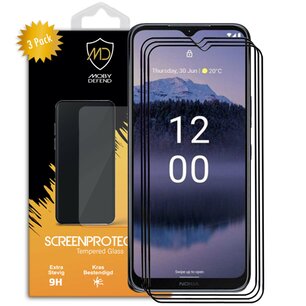 3-Pack Nokia G11 Plus Screenprotectors - MobyDefend Screensaver Met Zwarte Randen - Gehard Glas