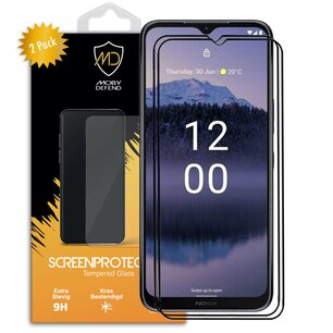 2-Pack Nokia G11 Plus Screenprotectors - MobyDefend Screensaver Met Zwarte Randen - Gehard Glas