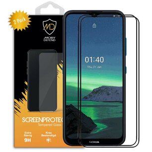 2-Pack Nokia 1.4 Screenprotectors - MobyDefend Screensaver Met Zwarte Randen - Gehard Glas