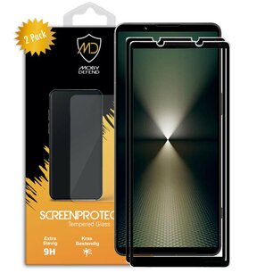 2-Pack Sony Xperia 1 VI Screenprotectors - MobyDefend Screensaver Met Zwarte Randen - Gehard Glas