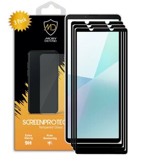 3-Pack Sony Xperia 10 VI Screenprotectors - MobyDefend Screensaver Met Zwarte Randen - Gehard Glas