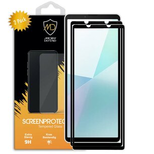 2-Pack Sony Xperia 10 VI Screenprotectors - MobyDefend Screensaver Met Zwarte Randen - Gehard Glas