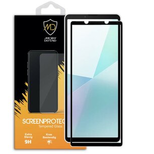 Sony Xperia 10 VI Screenprotector - MobyDefend Screensaver Met Zwarte Randen - Gehard Glas