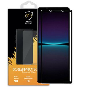 Sony Xperia 1 IV Screenprotector - MobyDefend Screensaver Met Zwarte Randen - Gehard Glas