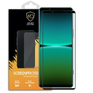 Sony Xperia 5 IV Screenprotector - MobyDefend Screensaver Met Zwarte Randen - Gehard Glas