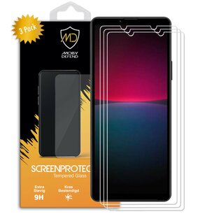 3-Pack Sony Xperia 10 IV Screenprotectors - MobyDefend Case-Friendly Screensaver - Gehard Glas