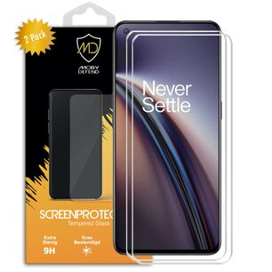 2-Pack OnePlus Nord CE 2 Screenprotectors - MobyDefend Case-Friendly Screensaver - Gehard Glas