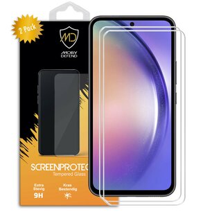 2-Pack Samsung Galaxy A54 Screenprotectors - MobyDefend Case-Friendly Screensavers - Gehard Glas