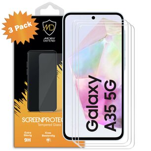 3-Pack Samsung Galaxy A35 Screenprotectors - MobyDefend Case-Friendly Screensavers - Gehard Glas