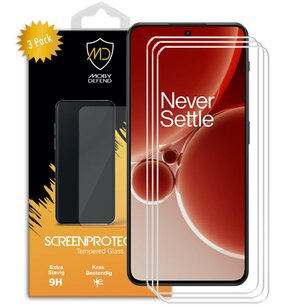 3-Pack OnePlus Nord 3 Screenprotectors - MobyDefend Case-Friendly Screensavers - Gehard Glas