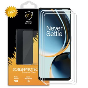 3-Pack OnePlus Nord CE 3 Lite Screenprotectors - MobyDefend Case-Friendly Screensaver - Gehard Glas