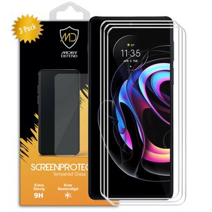 3-Pack Motorola Edge 20 Lite Screenprotectors - MobyDefend Case-Friendly Screensaver - Gehard Glas