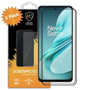 2-Pack OnePlus Nord N30 SE Screenprotectors - MobyDefend Screensaver Met Zwarte Randen - Gehard Glas