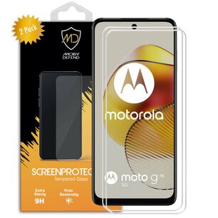 2-Pack Motorola Moto G73 Screenprotectors - MobyDefend Case-Friendly Screensaver - Gehard Glas