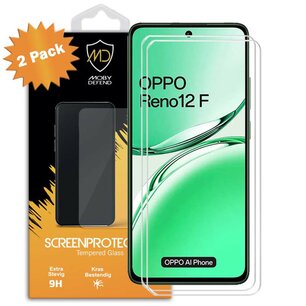 2-Pack Oppo Reno12 F Screenprotectors - MobyDefend Case-Friendly Screensaver - Gehard Glas