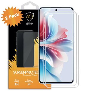 2-Pack Oppo Reno11 F Screenprotectors - MobyDefend Case-Friendly Screensavers - Gehard Glas