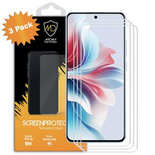 3-Pack Oppo Reno11 F Screenprotectors - MobyDefend Case-Friendly Screensavers - Gehard Glas