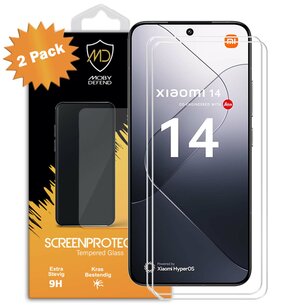 2-Pack Xiaomi 14 Screenprotectors - MobyDefend Case-Friendly Screensavers - Gehard Glas