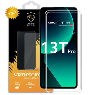 2-Pack Xiaomi 13T Pro Screenprotectors - MobyDefend Case-Friendly Screensavers - Gehard Glas