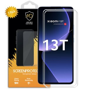 2-Pack Xiaomi 13T Screenprotectors - MobyDefend Case-Friendly Screensavers - Gehard Glas