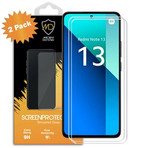 2-Pack Xiaomi Redmi Note 13 4G Screenprotectors - MobyDefend Case-Friendly Screensavers - Gehard Glas