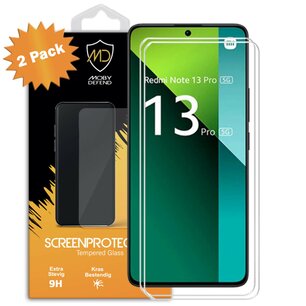 2-Pack Xiaomi Redmi Note 13 Pro 5G Screenprotectors - MobyDefend Case-Friendly Screensavers - Gehard Glas