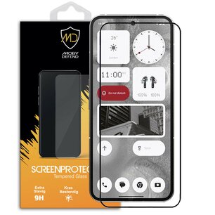 Nothing Phone (2) Screenprotector - MobyDefend Screensaver Met Zwarte Randen - Gehard Glas 