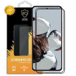 2-Pack Xiaomi 12T / 12T Pro Screenprotectors - MobyDefend Screensavers Met Zwarte Randen - Gehard Glas