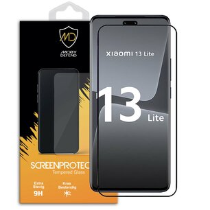 Xiaomi 13 Lite Screenprotector - MobyDefend Screensaver Met Zwarte Randen - Gehard Glas