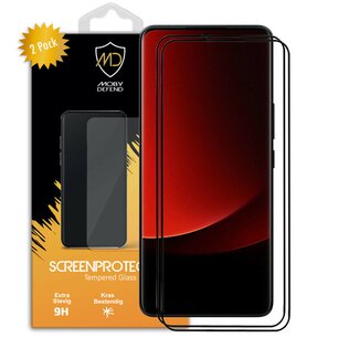 2-Pack Xiaomi 13 Ultra Screenprotectors - MobyDefend Screensavers Met Zwarte Randen - Gehard Glas