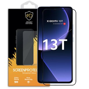 Xiaomi 13T Screenprotector - MobyDefend Screensaver Met Zwarte Randen - Gehard Glas