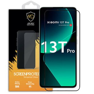 Xiaomi 13T Pro Screenprotector - MobyDefend Screensaver Met Zwarte Randen - Gehard Glas 