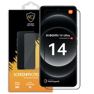 Xiaomi 14 Ultra Screenprotector - MobyDefend Screensaver Met Zwarte Randen - Gehard Glas