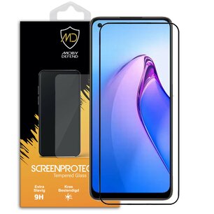 Oppo Reno8 Screenprotector - MobyDefend Screensaver Met Zwarte Randen - Gehard Glas