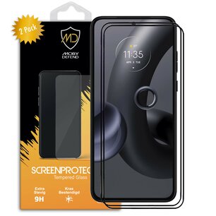 2-Pack Motorola Edge 30 Neo Screenprotectors - MobyDefend Screensaver Met Zwarte Randen - Gehard Glas