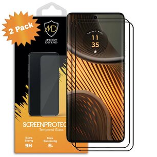 2-Pack Motorola Edge 50 Ultra Screenprotectors - MobyDefend Screensavers Met Zwarte Randen - Gehard Glas 