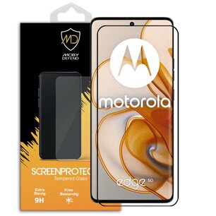 Motorola Edge 50 Screenprotector - MobyDefend Screensaver Met Zwarte Randen - Gehard Glas