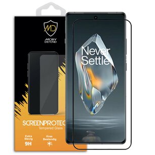 OnePlus 12R Screenprotector - MobyDefend Screensaver Met Zwarte Randen - Gehard Glas