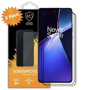 2-Pack OnePlus Nord CE 4 Screenprotectors - MobyDefend Screensaver Met Zwarte Randen - Gehard Glas