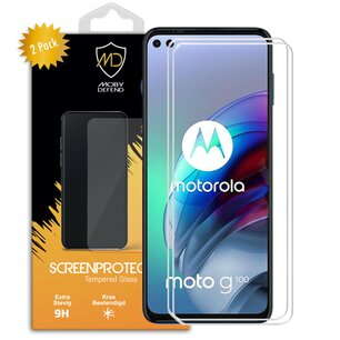 2-Pack Motorola Moto G100 Screenprotectors - MobyDefend Case-Friendly Screensavers - Gehard Glas